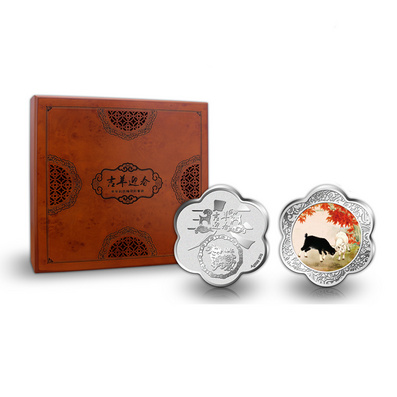 吉羊迎春彩色银章 羊年新品 商务礼品赠送佳品