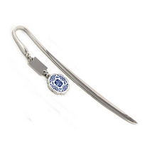 复古中国风青花瓷书签金属青花书签定做创意礼品印刷LOGO