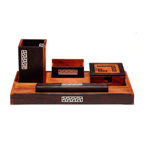 风雅笔筒套装  方笔筒 镇纸 名片座 便签盒 托盘式文具盘