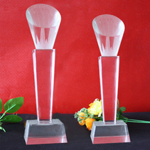 水晶马蹄圆头奖杯奖牌个性奖杯定制 