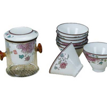 茶具礼盒 节日赠品 三生花 -斗笠杯套组定制