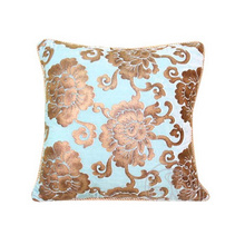 欧式奢华天鹅绒烫金绒蓝 沙发靠垫套 抱枕定制