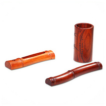 文雅系列竹节单镇 竹节名片座 刻竹中圆笔筒