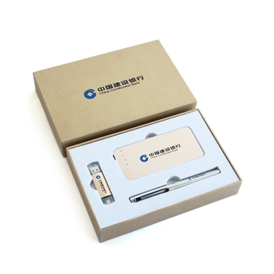 时尚商务礼品5000mah移动电源8GBS手机两用U盘商务笔套装定制