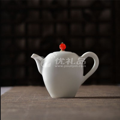 沐春堂羊脂白瓷功夫茶具套装无光白釉景德镇陶瓷茶壶茶杯礼品