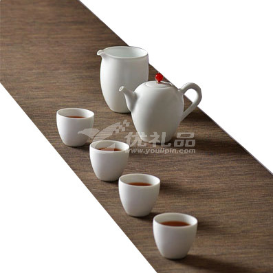 沐春堂羊脂白瓷功夫茶具套装无光白釉景德镇陶瓷茶壶茶杯礼品