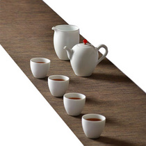 沐春堂羊脂白瓷功夫茶具套装无光白釉景德镇陶瓷茶壶茶杯礼品