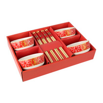 金猴送福餐具定制韩式碗碟骨质瓷餐具8件套定制