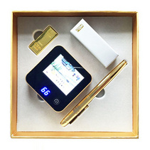 土豪金商务套装企业年会礼物翻页移动电源6600MA+8GU盘+金笔定制