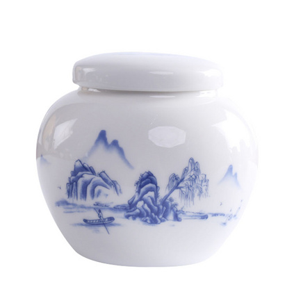 青花陶瓷茶叶罐定制密封罐蜂蜜膏方罐礼盒礼品套装中号茶叶罐子定制