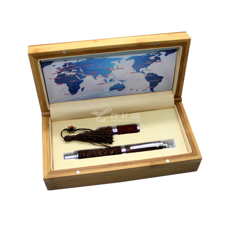 高档红木笔红木8GU盘套装配竹木包装盒 高档红木笔红木8GU盘套装配竹木包装盒