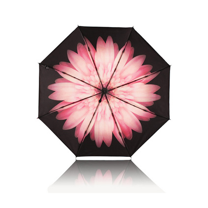 双层防晒紫外线遮阳伞太阳小黑伞雏菊晴雨伞女三折叠两用