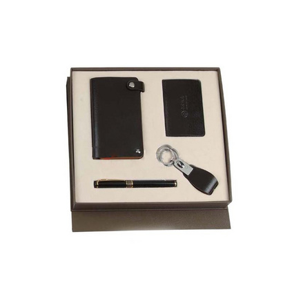 商务真皮四件套