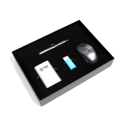 创意商务会议活动数码礼品套装  小米移动电源 签字笔 U盘 鼠标四件套定制