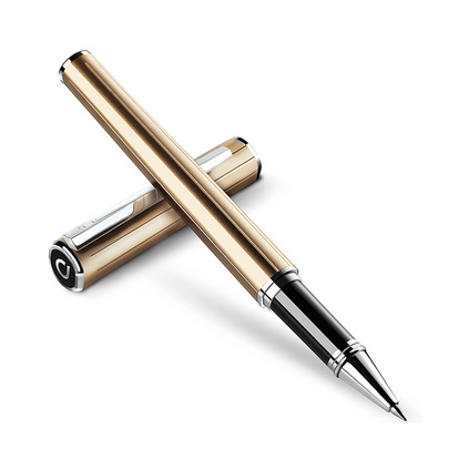 得力(deli)宝珠笔 金属签字笔走珠笔 水性笔芯