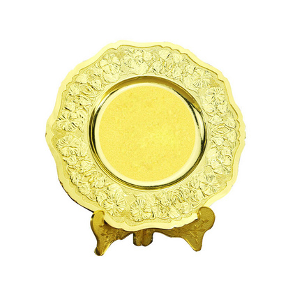 金属纪念盘定制锌合金双色企业授权圆形奖盘定做奖杯金箔奖牌订制