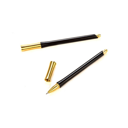 胸有成竹签字笔紫光檀黄铜笔红木礼品笔三菱笔芯