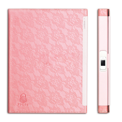 Lockbook指纹锁笔记本 指纹解锁蕾丝商务办公记事本