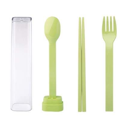 emoi基本生活 便携式环保餐具套装 叉勺子筷子三件套 旅行盒H0203 餐具三件套定制