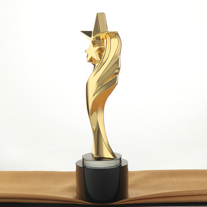 五角星水晶金属奖杯定制定做创意五角星奖杯制作定制