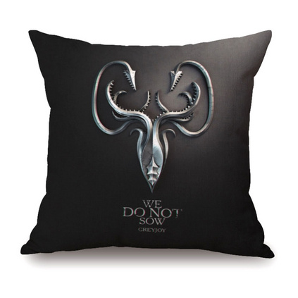 美剧权力的游戏冰与火徽标定制加厚棉麻抱枕创意印花靠垫