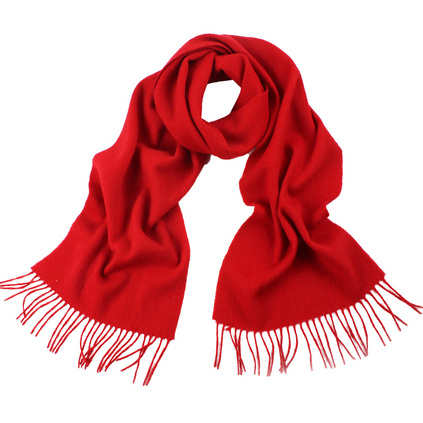 上海故事男士女士简约情侣款秋冬季加厚长款红色韩版百搭羊毛围巾定做