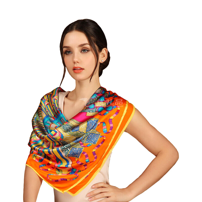 上海故事真丝大方巾韩国春秋冬季女桑蚕丝巾杭州丝绸围巾披肩两用女性礼品订做