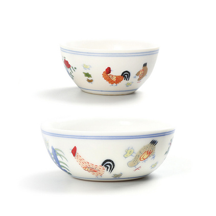 手绘大明成化制斗彩鸡缸杯仿古茶具茶杯品茗杯定制