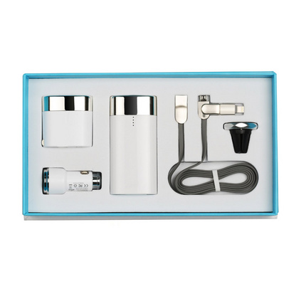 商务车载充电器套装5200mah移动电源充套装定制