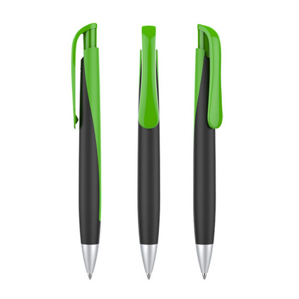 Waltz创意按动黑色圆珠笔塑料促销广告笔定制