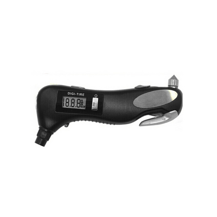 多功能车载救生逃生锤手电筒破窗器玻璃锤 防灾应急汽车求生锤消防锤 EG-4013 黑色 测胎压五合逃生锤手电定制