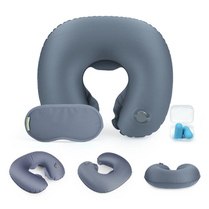 WELLHOUSE 充气U型枕护颈枕旅行三宝套装眼罩耳塞收纳袋便携旅游睡眠飞机脖子靠枕定制