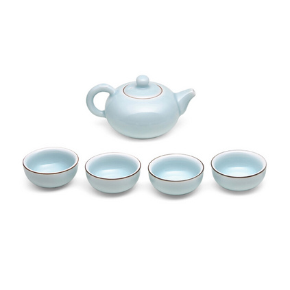 堂悦坊 龙泉青瓷听雨茶具套装创意茶杯茶壶组合礼盒装定制