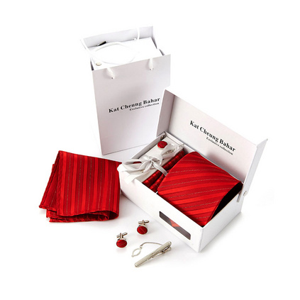 8.5CM商务领带男士领带套装 涤丝领带礼盒定制