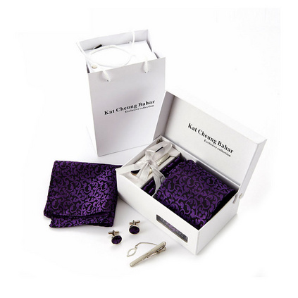 8.5CM商务领带男士领带套装 涤丝领带礼盒定制