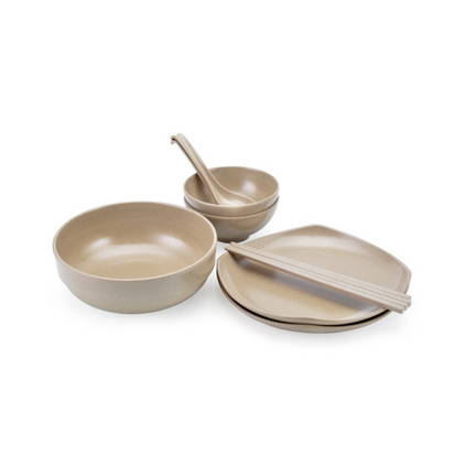 壳氏唯（HUSKS WARE） 壳氏唯稻壳环保韩式2人餐具9头餐具套装碗套装创意碗筷子定制