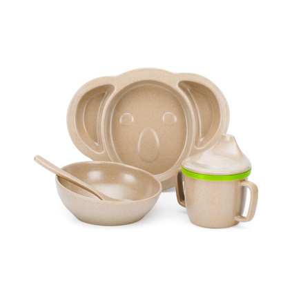 壳氏唯（HUSKS WARE）环保稻壳儿童餐具套装 卡通考拉碗杯勺碟组合定制 KS-31N