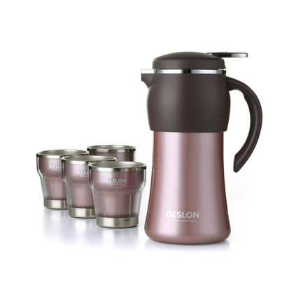 德世朗办公家用魅族套装B 魅族壶1100ml 分享杯200ml*4保温壶套装定制