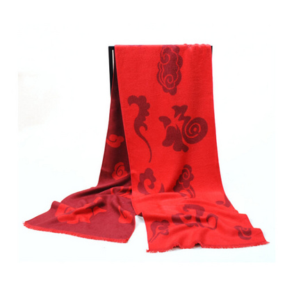 艾丝雅兰 A-D302中国红蚕丝绒围巾定制