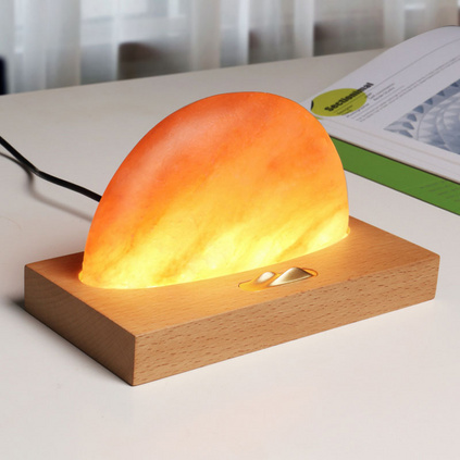 新款矿盐灯无线充矿石盐台灯组合摆件 日出东方新款无线充定制