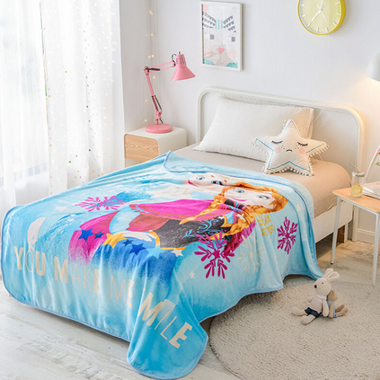 Disney迪士尼 冰雪奇缘艾莎安娜毛毯冬季云毯宿舍学生毯子双人床睡毯多功能毛毯云毯定制 150x200cm