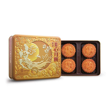 美心双黄白莲蓉月饼礼盒740g 港式广式糕点蛋黄中秋月饼定制