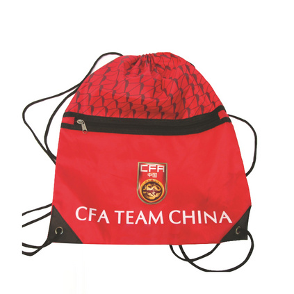 满版底纹丝印束口袋 彩印烫画收口袋 拉链束口袋定制