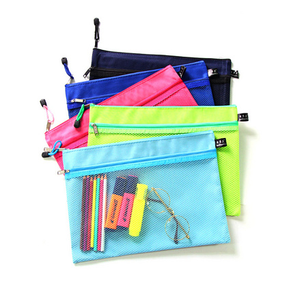 贝多美A4文件袋拉边袋试卷资料袋防水透明帆布拉链袋学生文具袋定制