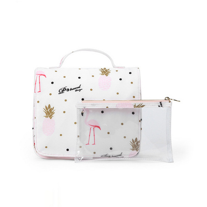 P.travel 原创设计菠萝火烈鸟印花洗漱包 化妆收纳包 ins风网红款定制