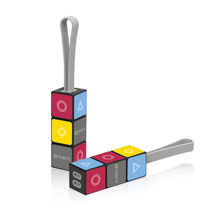 创意一拖三数据线 旋转魔方数据线可当钥匙串适合多种机型需求多功能充电线定制