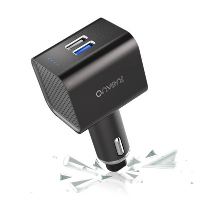 Onvent小钢锤车卫士 多功能车载充电器破窗神器 负离子空气净化器逃生应急安全锤定制