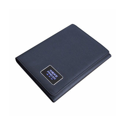 三折页笔记本 带充电宝卡槽多功能记事本 会议记录本活页夹内芯软皮面企业商务礼品记事本定制