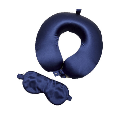 桑蚕真丝护颈U型枕 U型枕头颈枕 U型枕旅行枕记忆棉真丝眼罩套装定制