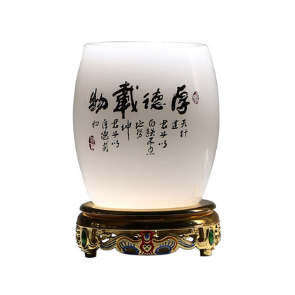 琉璃玉旋转笔筒 工艺品摆件文具笔筒 商务实用礼品定制